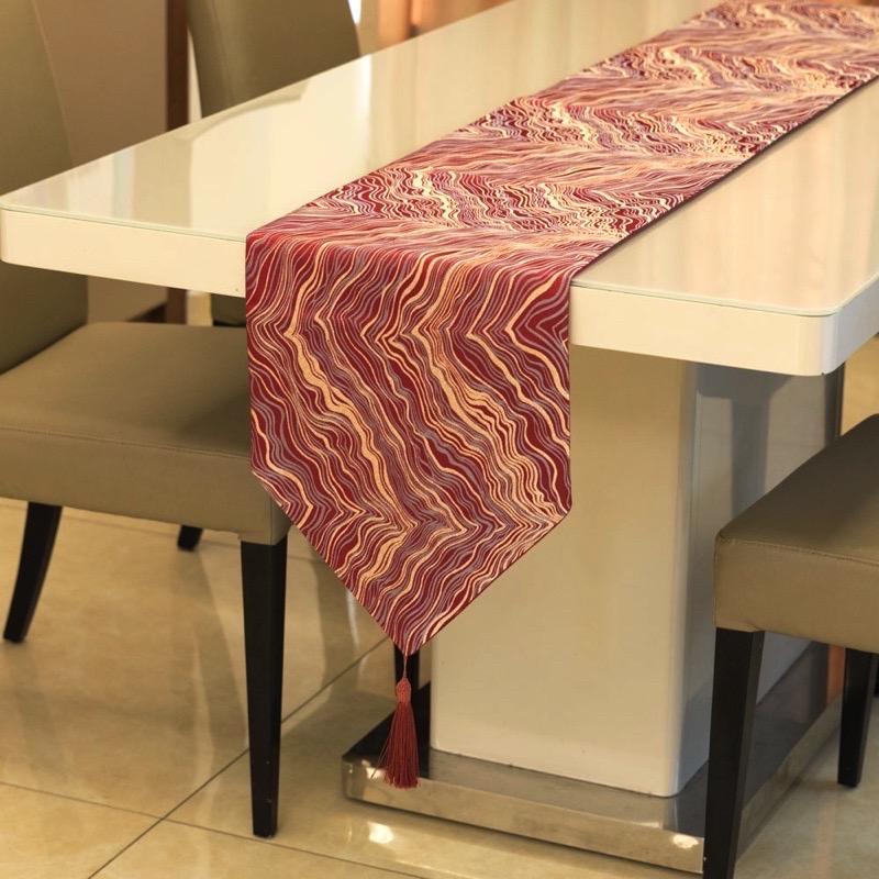 Coverta Table Runner / Taplak Meja Tamu / Taplak Meja Makan Motif Marmer Marble