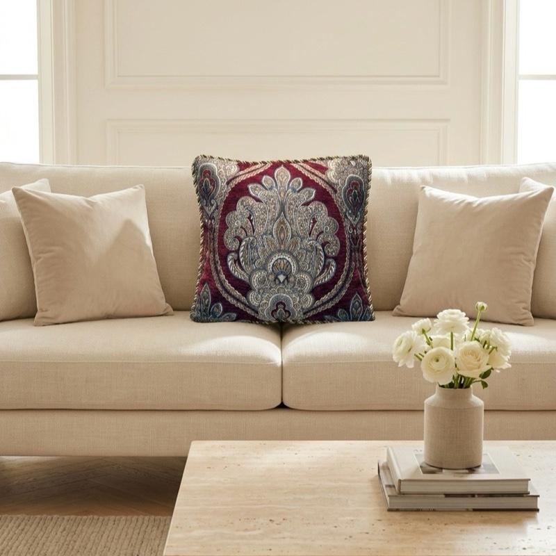 Sarung Bantal Sofa Hurrem | Cushion Cover Premium Klasik Elegan 45x45 cm