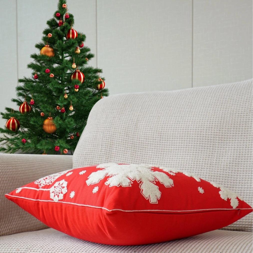 COVER Sarung Bantal Sofa Hiasan Natal 45x45 cm Motif Christmas Bordir Premium