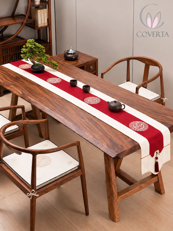 Table Runner Zen Coverta | Taplak Meja Makan Panjang Dekorasi Imlek