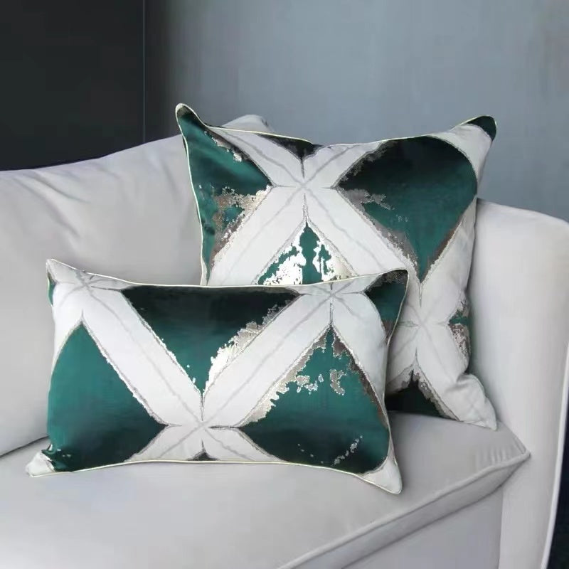 Pillow Cover / Sarung Bantal Kursi Sofa Motif Diamond Hijau 45x45cm