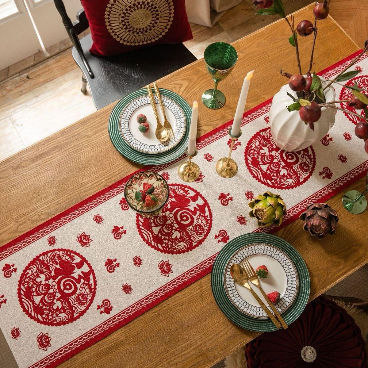 Table Runner Aesthetic | Taplak Meja Estetik Motif Fortune