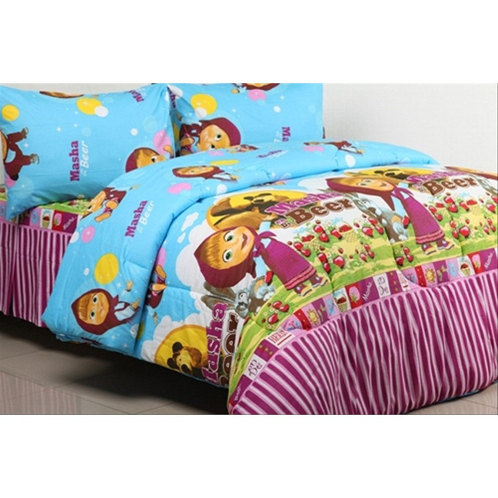 Bella Vista Bed Cover Single Set Karakter Anak - 120x200x30cm (Labubu, Dinosaur, Hello Kitty, Animals, dll)
