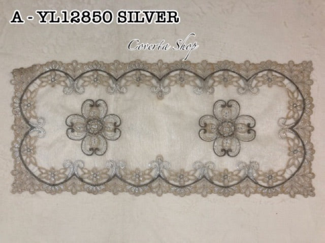 Taplak Meja Tamu Kaca Segi 40x85cm (A - YL 12850）