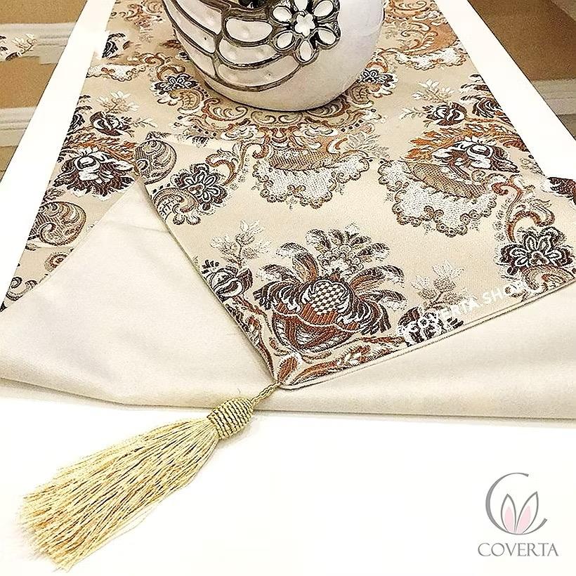 Table Runner Aesthetic Taplak Meja Panjang Jacquard Classic 33x210cm