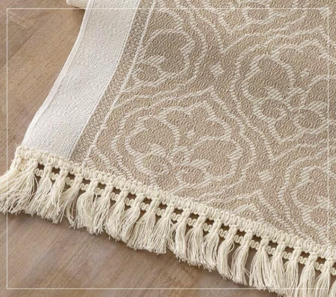 Coverta Table Runner Raya - Taplak Meja Makan Linen Estetik Motif Raya | Alas Meja Tamu Minimalis