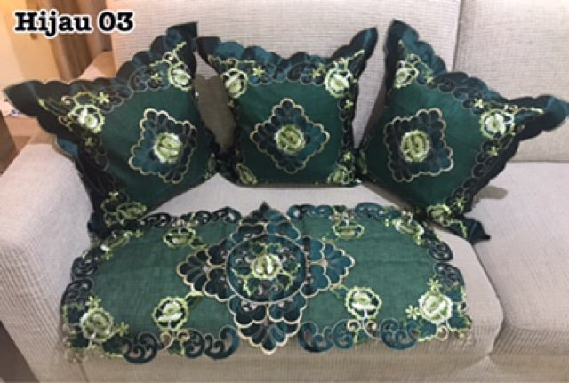 Sarung Bantal Kursi Sofa Set - Bordir Bunga - 40x40cm
