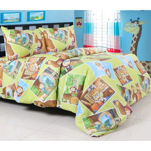 Bella Vista Bed Cover Single Set Karakter Anak - 120x200x30cm (Labubu, Dinosaur, Hello Kitty, Animals, dll)