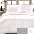 Sarung BedCover 180x200 | Duvet Cover Polos Hotel | Quilt Cover Putih Salur 220x230cm