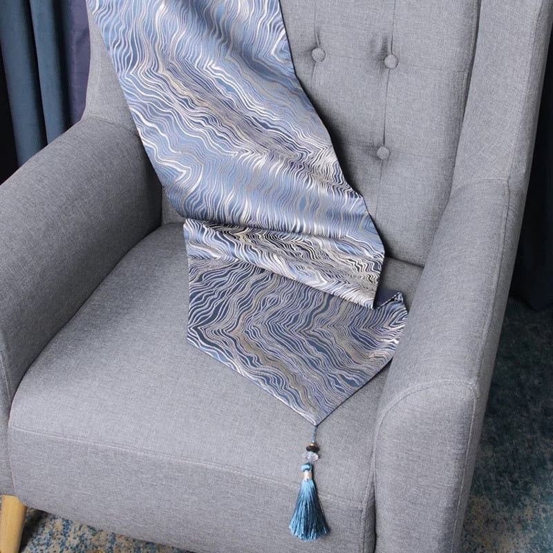 Table Runner / Taplak Meja Tamu / Taplak Meja Makan Motif Marmer Marble