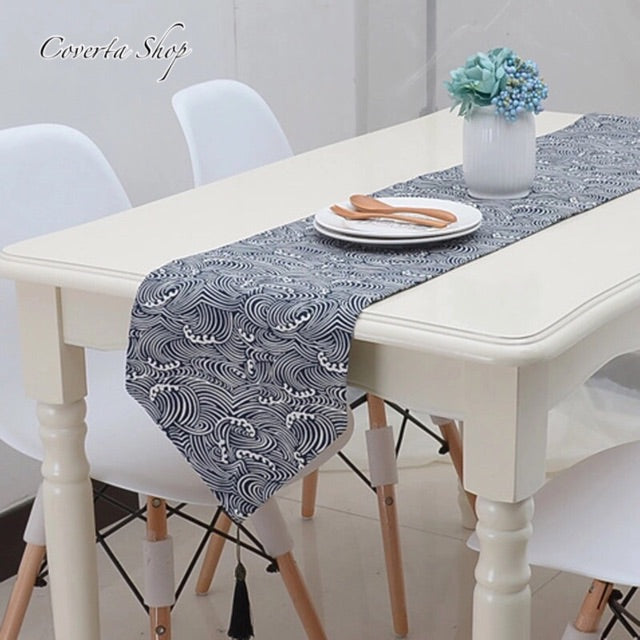 Table Runner - Bed Runner - Taplak Meja - Waves 32x180cm