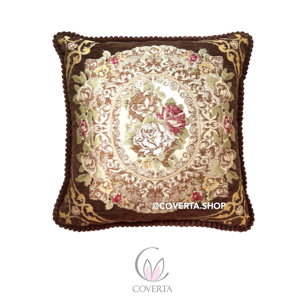 Sarung Bantal Sofa Belgian Floral Premium 45x45cm – Vintage Elegan Bahan Tebal dan Halus