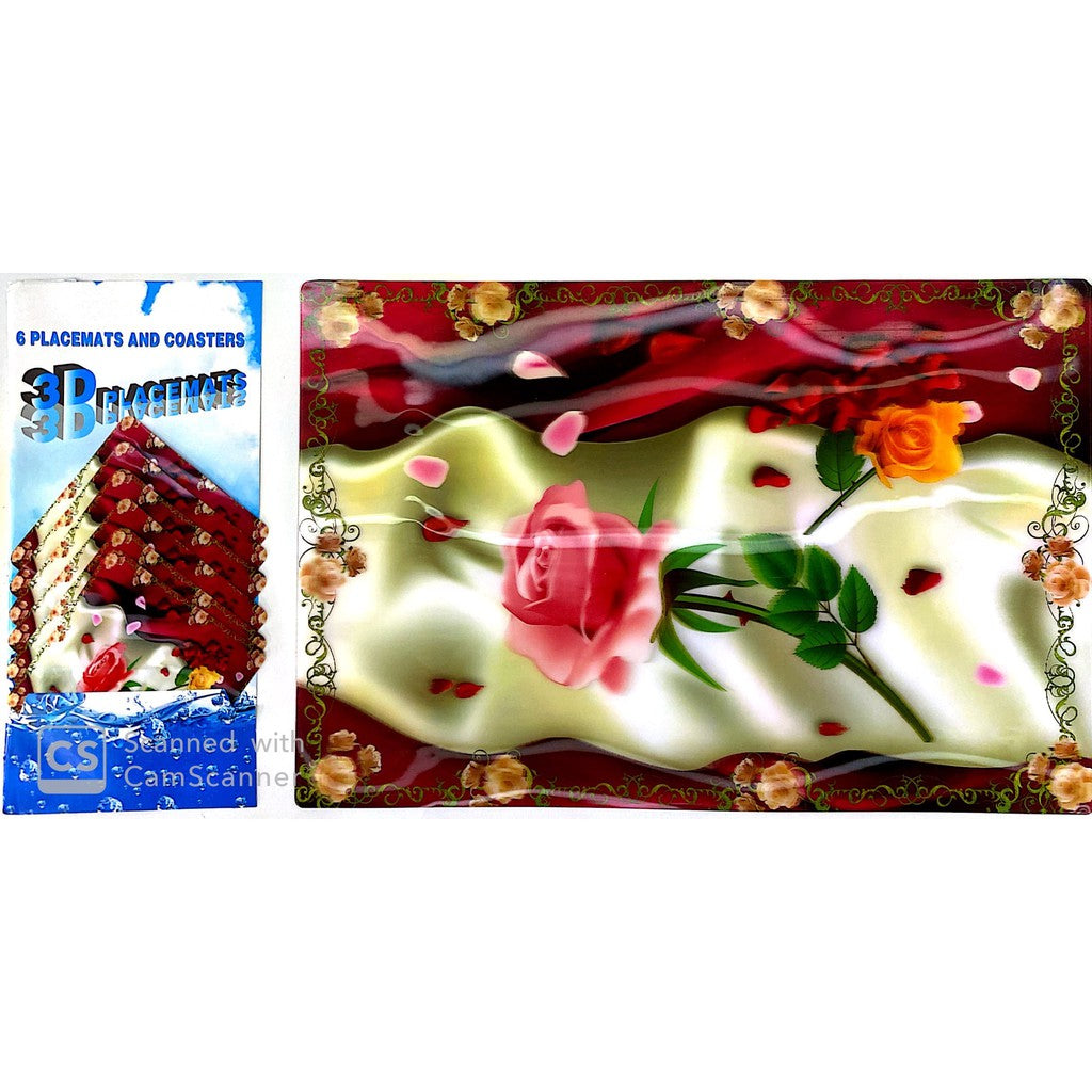 Tatakan Piring dan Tatakan Gelas Motif 3D - Placemats dan Coasters