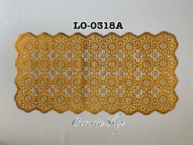 Taplak Meja Tamu Segi Panjang Plastik Gold 40x85cm