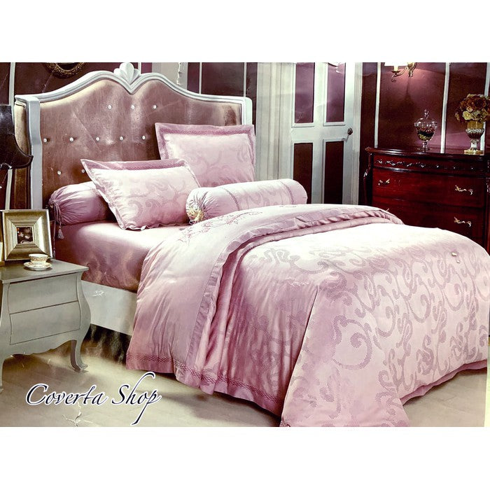 Bed Cover Set Pengantin - Jacquard Bordir  - King Size 180x200x40cm