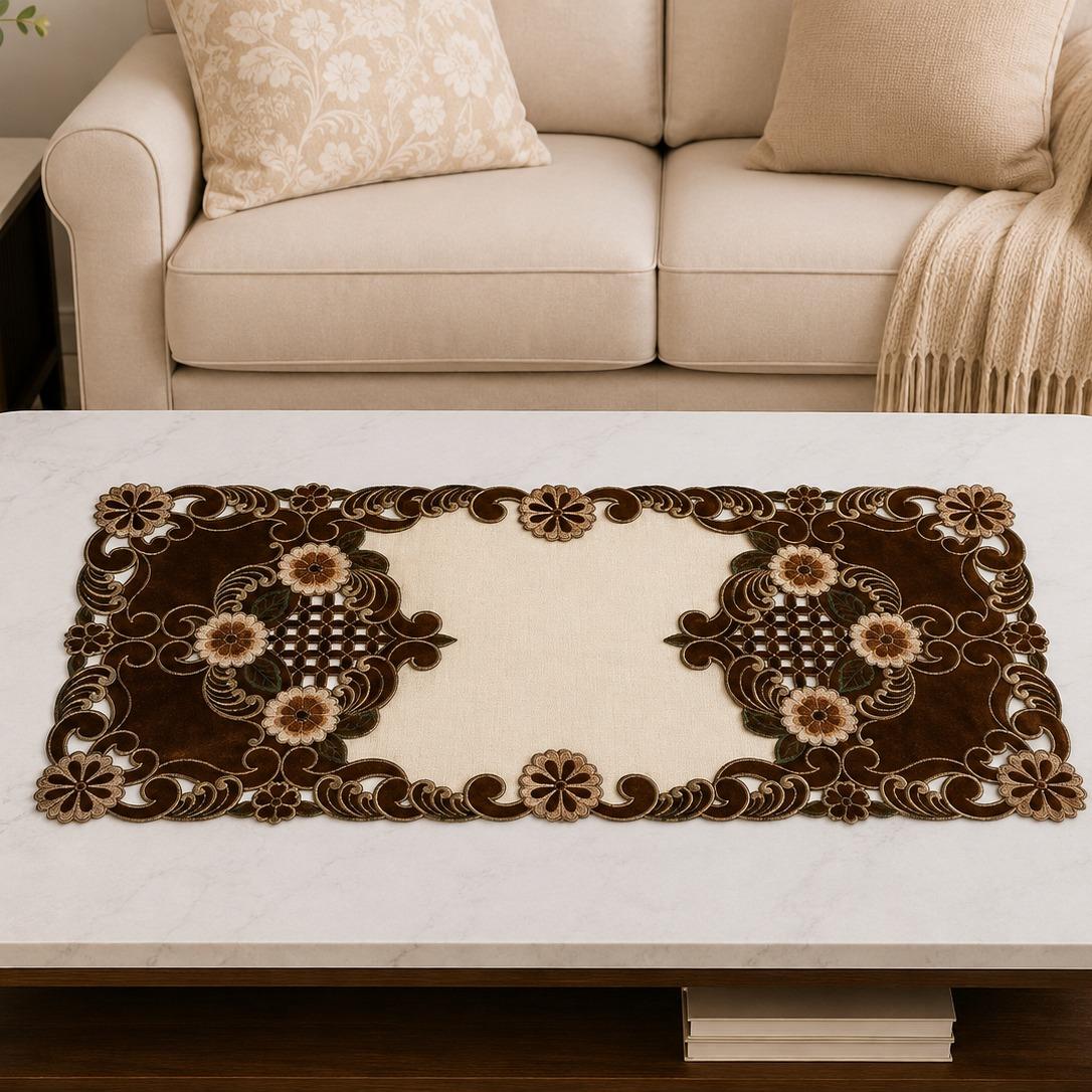Taplak Meja Tamu Kaca Segi 40x85cm (A YL 13S - 153)