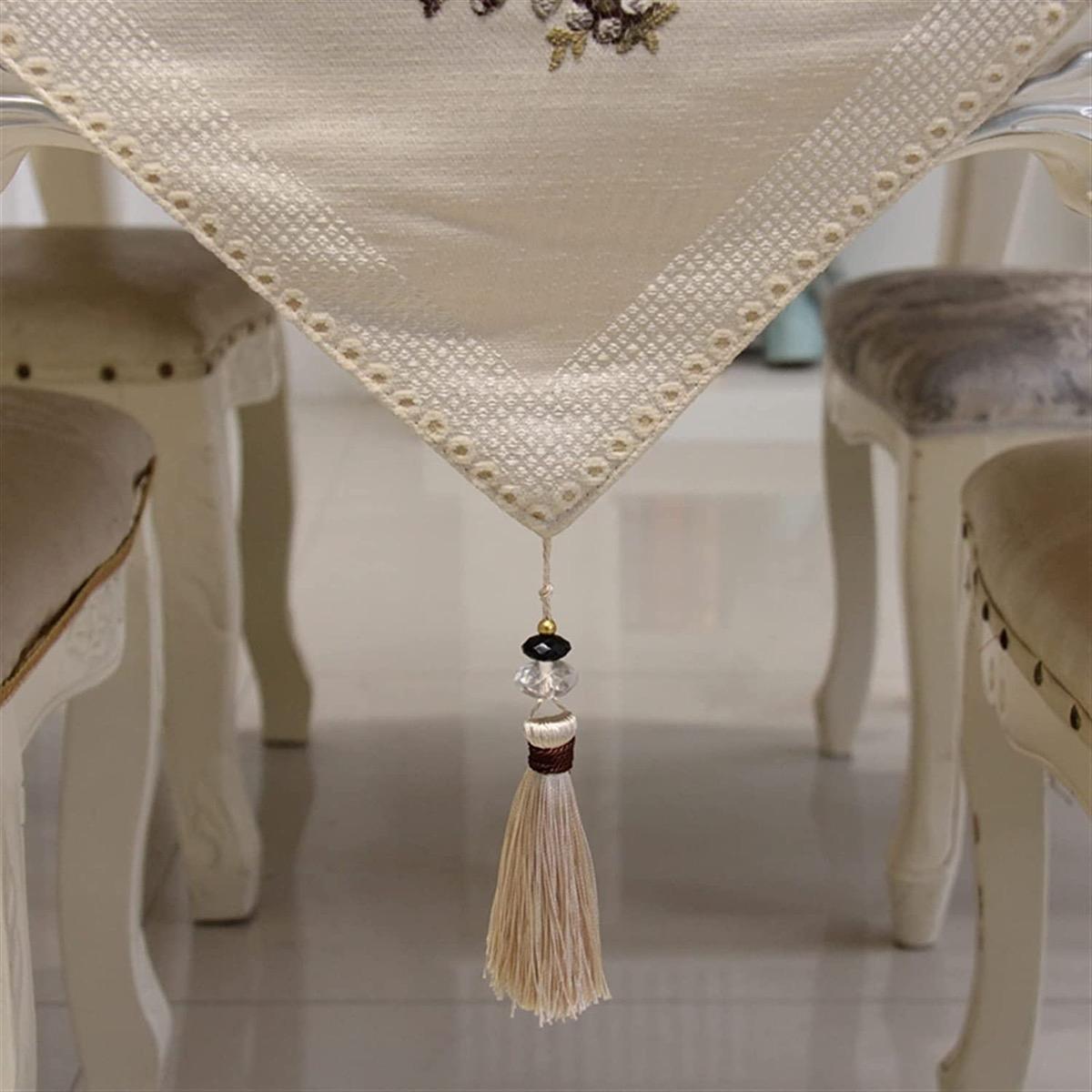 Table Runner Classic Flower | Taplak Meja Aesthetic Dekorasi Meja Makan Kain