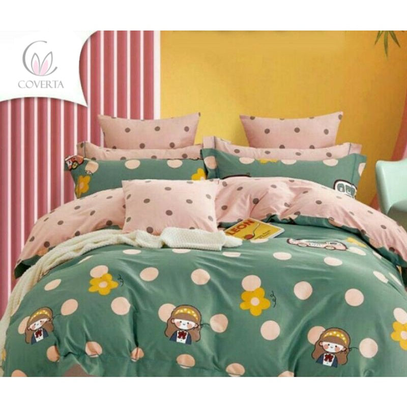 Bella Vista Bed Cover Single Set Karakter Anak - 120x200x30cm (Labubu, Dinosaur, Hello Kitty, Animals, dll)