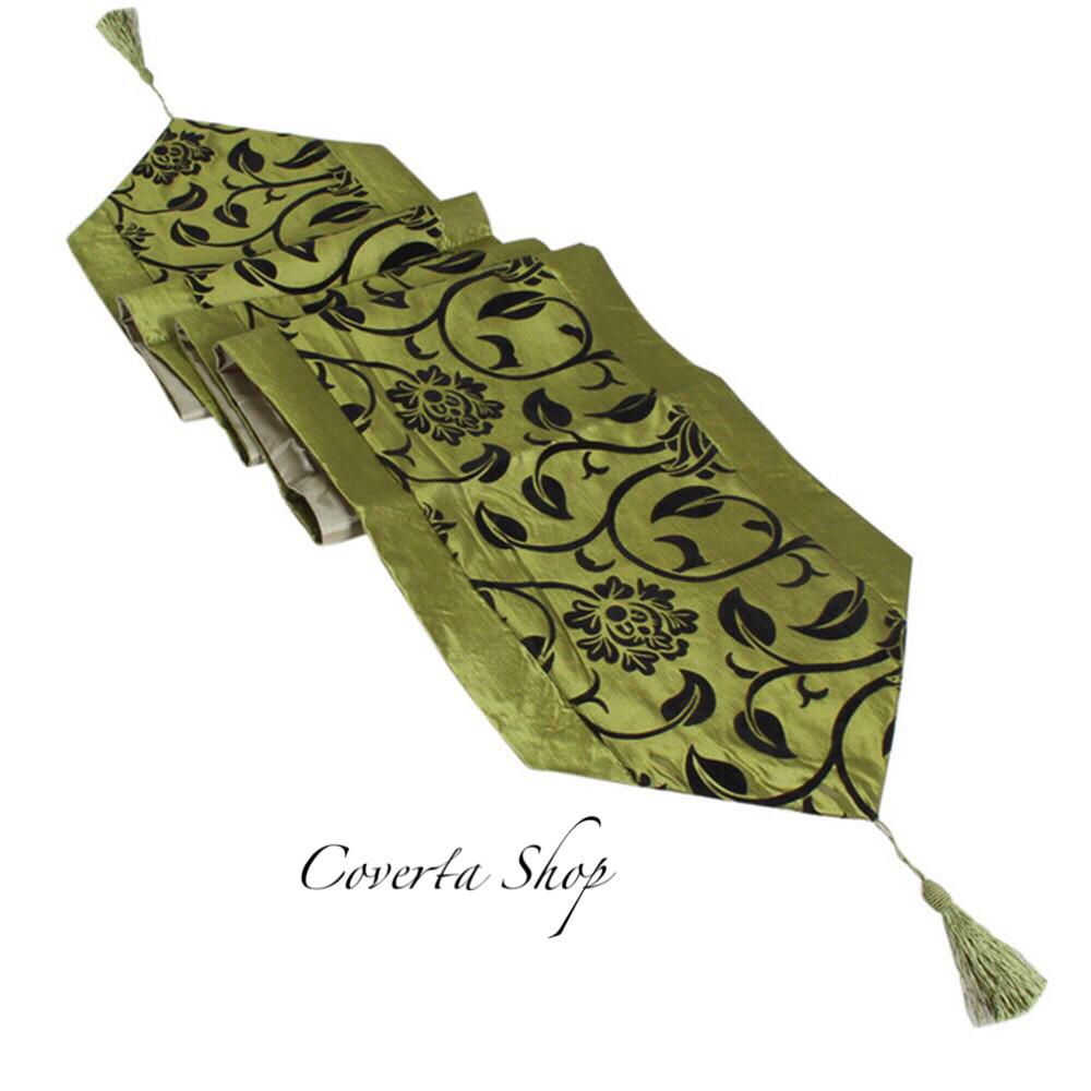 Table Runner Taplak Meja Panjang Green 28x200cm