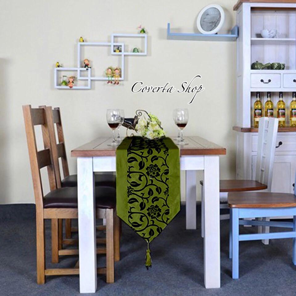 Table Runner Taplak Meja Panjang Green 28x200cm