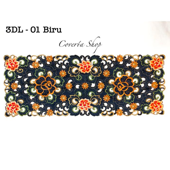 Taplak Meja Tamu Bordir Bunga 3DL - 40x100cm
