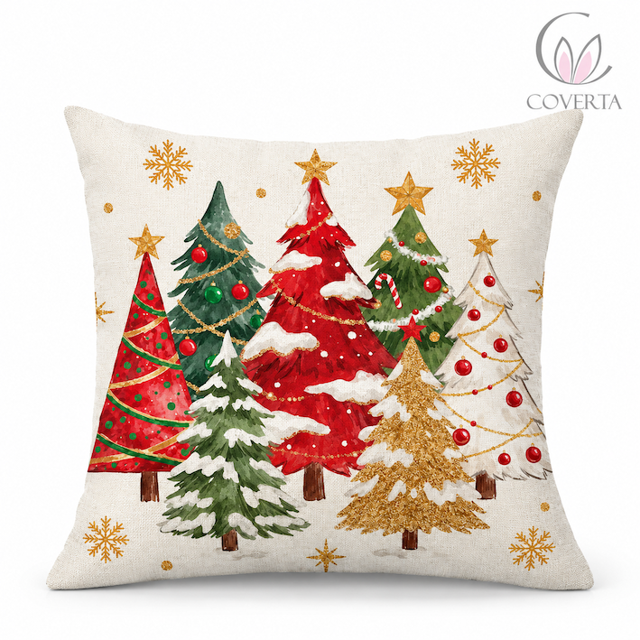 Sarung Bantal Sofa Natal Christmas | Sarung Bantal Hias Dekorasi Natal 45x45cm