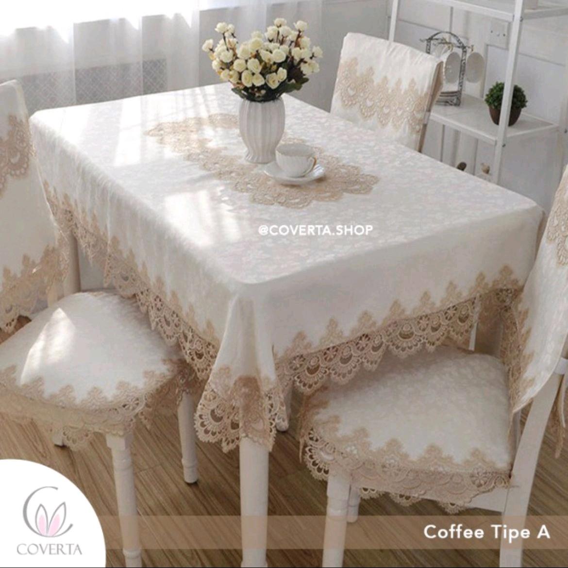 Taplak Meja Makan Bordir Segi 150x220cm (6-8Kursi)