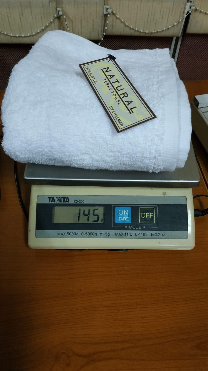 Handuk Tangan Hotel Putih Polos - Handuk Sport Natural 40x75cm - 145Gr