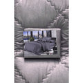 Bed Cover Set Motif Emboss Grey / Abu - Abu - King Size 180x200x30cm