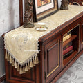 Taplak Meja Tamu Aesthetic Ottoman Table Runner Panjang Dekorasi Meja Makan Warna Gold