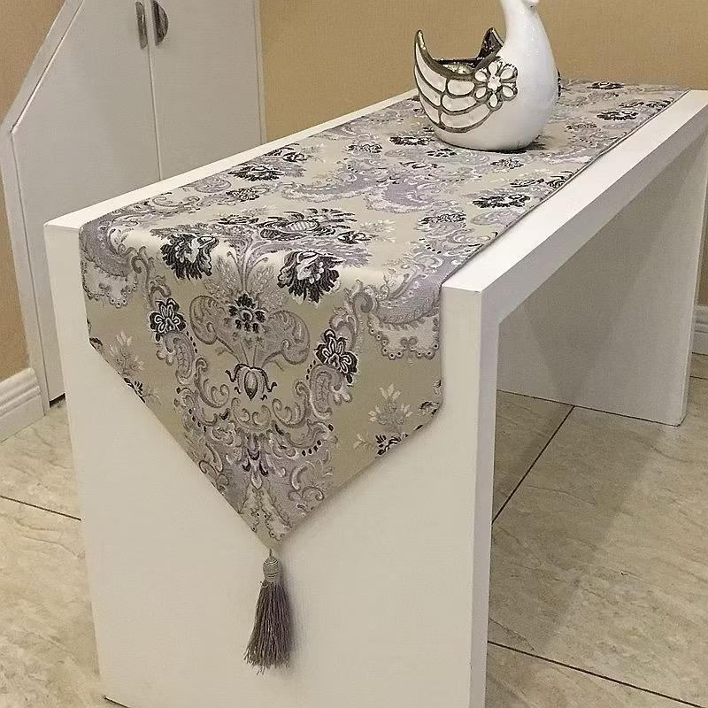 Table Runner Aesthetic Taplak Meja Panjang Jacquard Classic 33x210cm