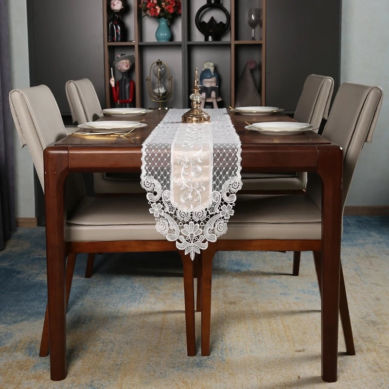 Table Runner Korean Premium Lace / Taplak Meja Tamu Panjang Renda