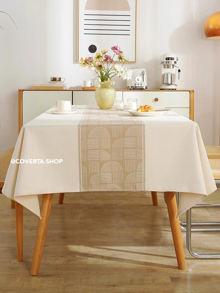 Taplak Meja Makan Raya - Taplak Meja Makan Linen Estetik Motif Raya | Alas Meja Makan Minimalis