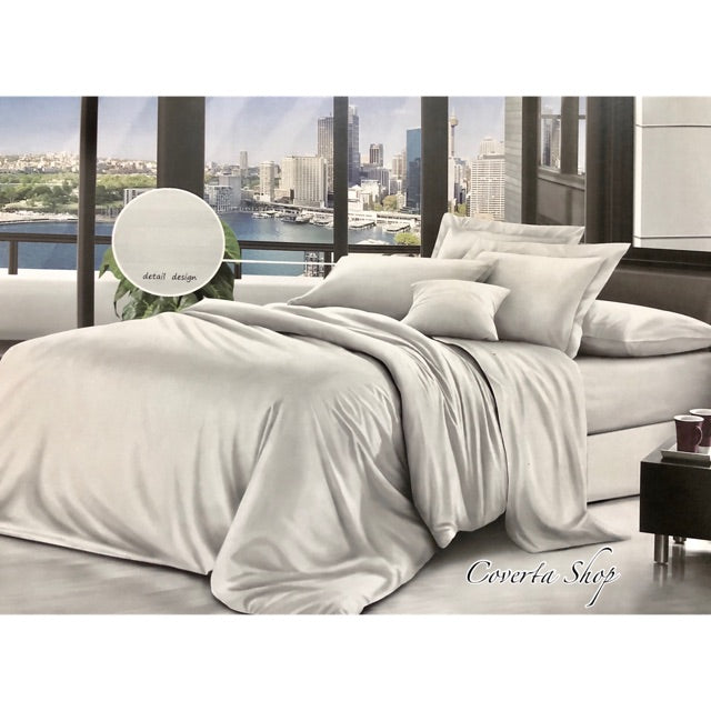 Bed Cover Putih Salur Atlantic Comforter Single 150x210cm (Tanpa Sprei)