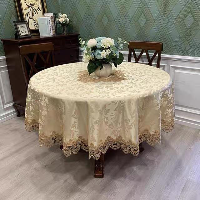 Taplak Meja Makan Kain Bordir Bulat Round Diameter 180cm