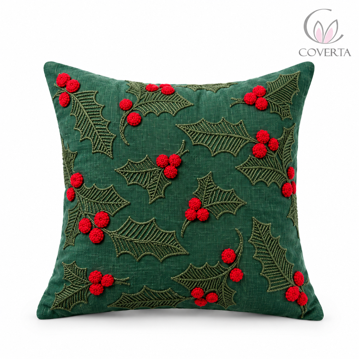 Sarung Bantal Natal Bordir Premium - Hiasan Sofa & Kursi Dekorasi Christmas 45x45cm