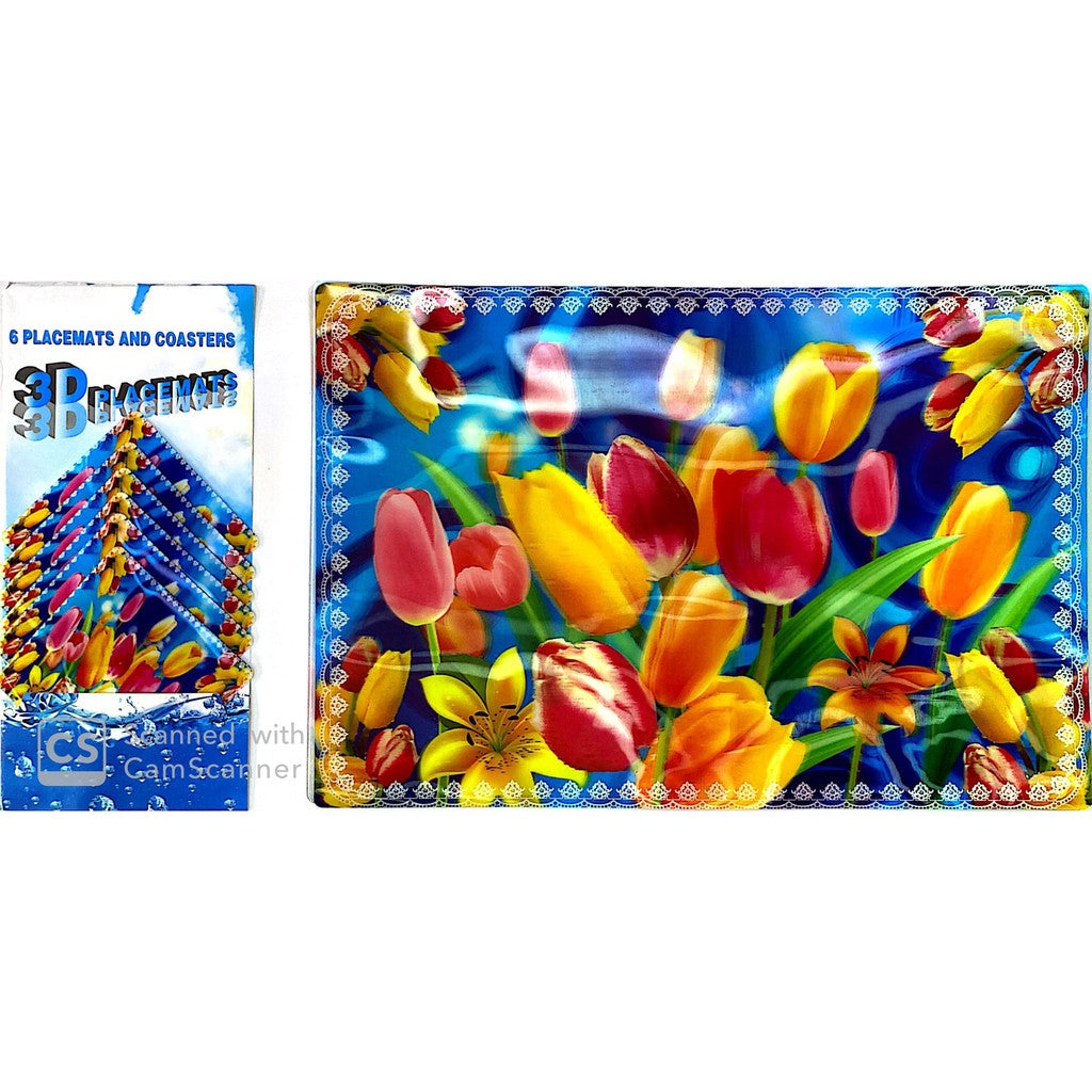Tatakan Piring dan Tatakan Gelas Motif 3D - Placemats dan Coasters