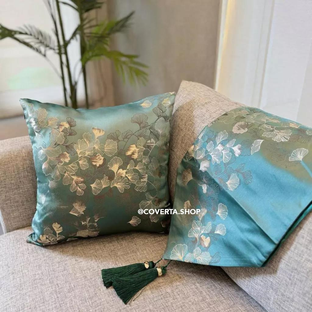 Table Runner Ginkgo - Taplak Meja Makan Estetik Motif Ginkgo | Alas Meja Tamu Minimalis