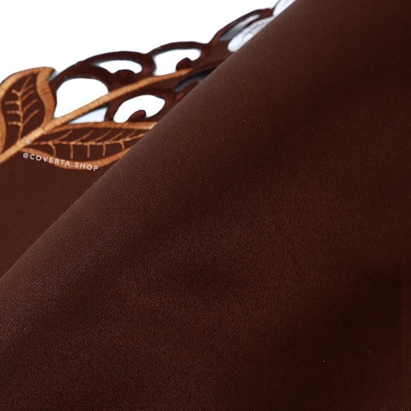 Table Runner - Taplak Meja Panjang Bordir - Coklat - 40x176cm