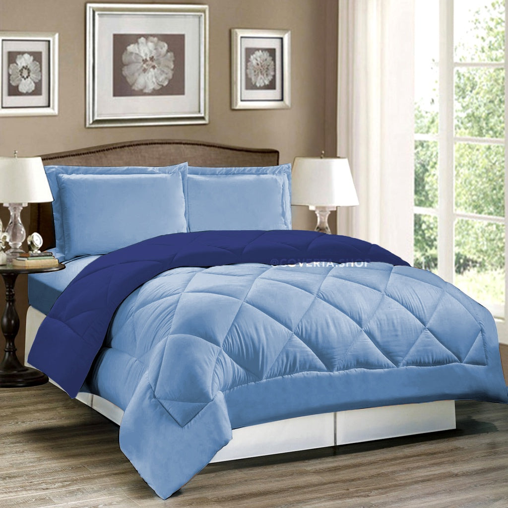 Bed Cover Set Polos Hotel - Kombinasi Warna - 160/180/200x200x20cm