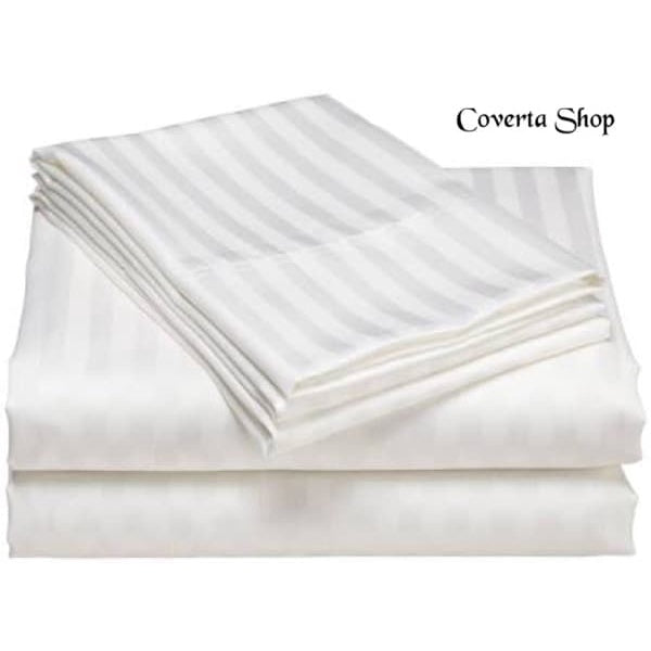 Sprei Hotel Putih Salur / Kotak Dobby 300TC - Size 90x200 / 100x200 / 120x200 tinggi 40cm