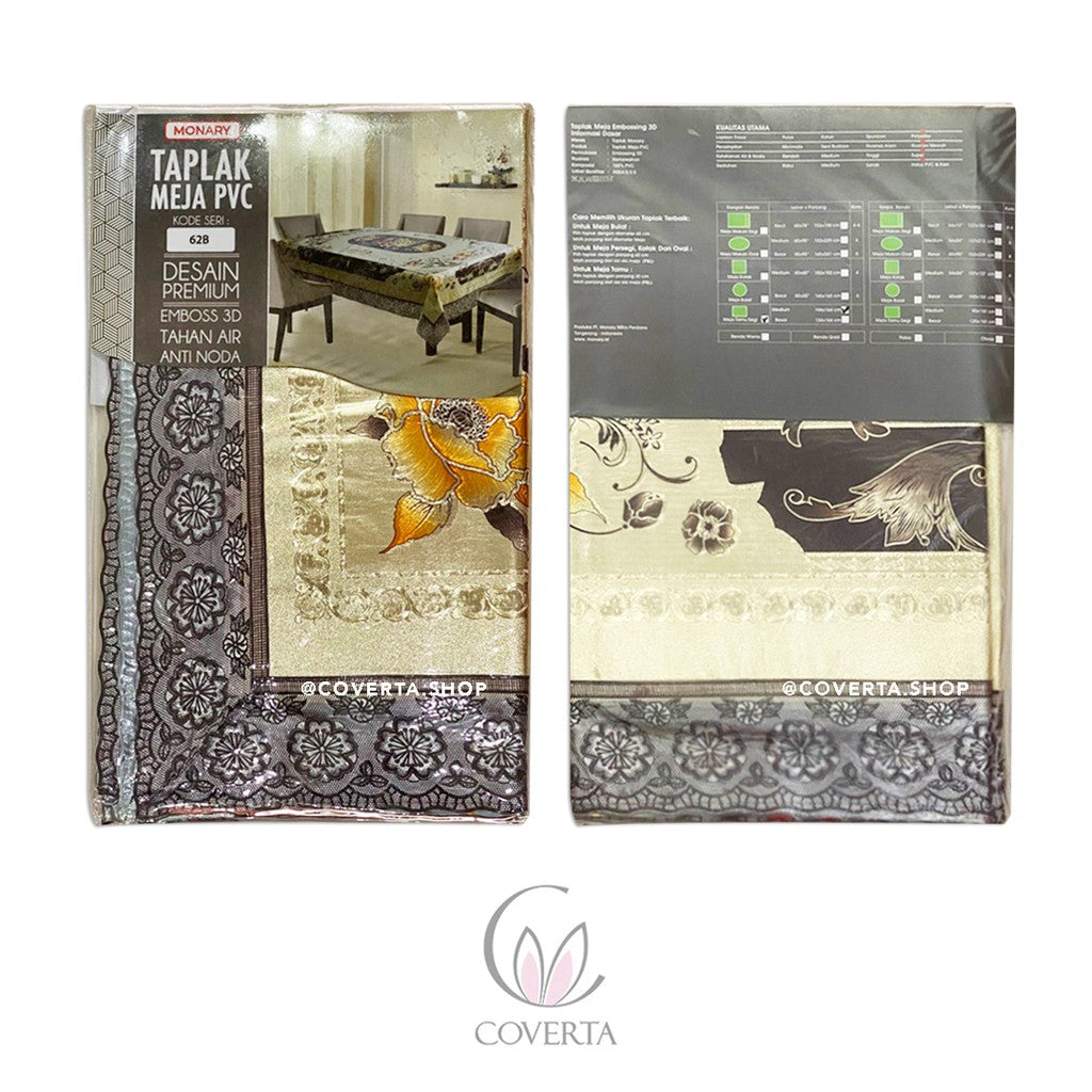 Taplak Meja Makan Plastik Segi Emboss 3D - Size 104x164cm