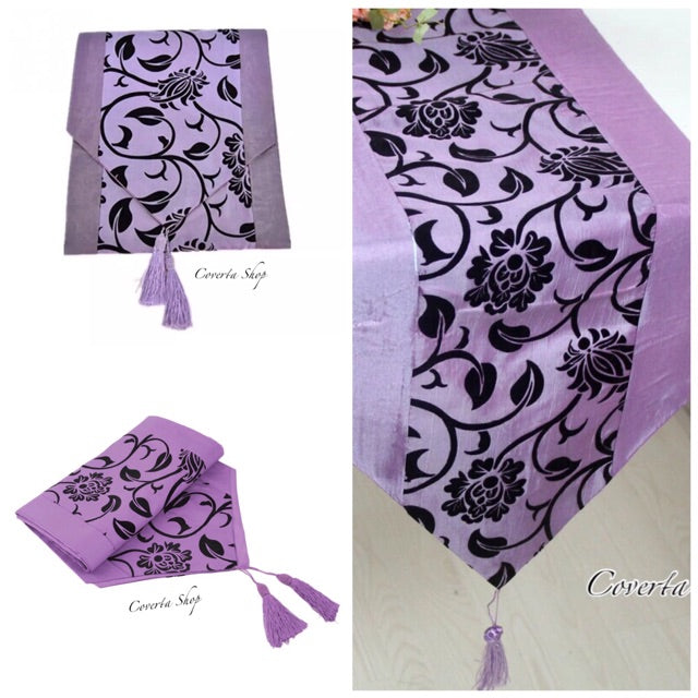 Table Runner - Taplak Meja Panjang - Purple - 28x200cm