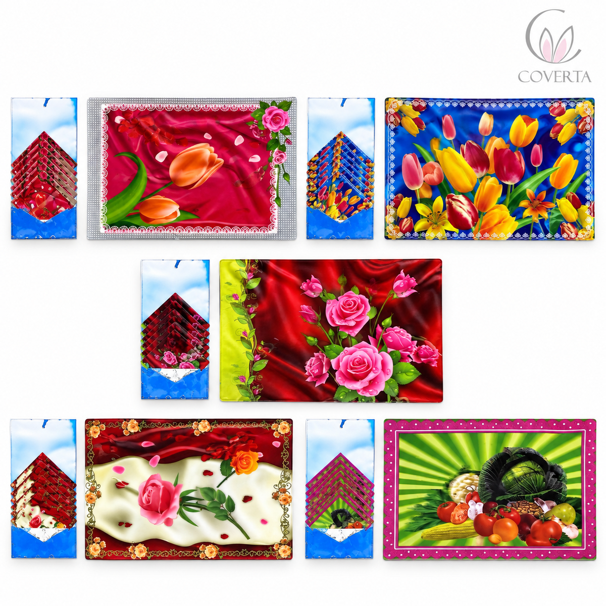 Tatakan Piring dan Tatakan Gelas Motif 3D Placemats dan Coasters