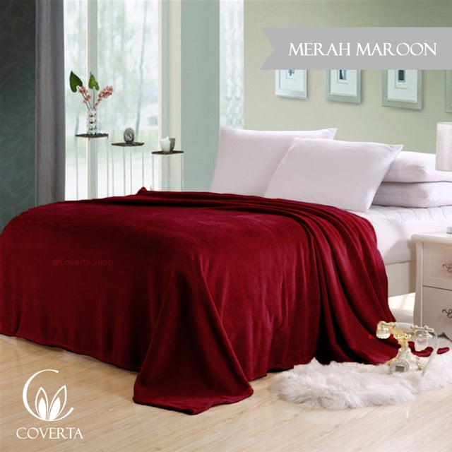 Selimut Bulu Tebal Polos Hotel 180x220cm
