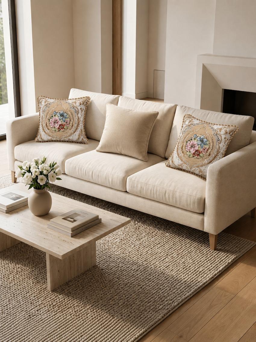 Sarung Bantal Sofa Aurelie 45x45cm | Cushion Cover Premium | Sarung Bantal Hias Ruang Tamu Estetik