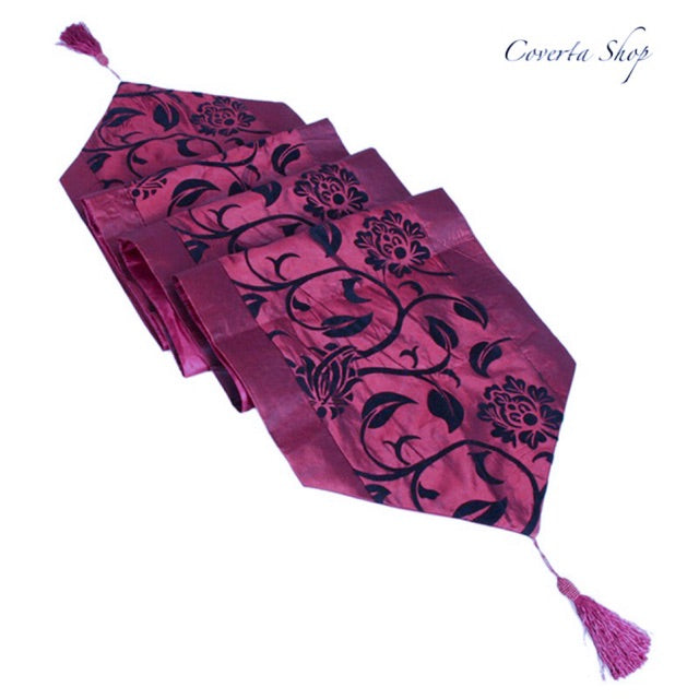 Table Runner Satin - Taplak Meja Panjang - Burgundy - 30x200cm