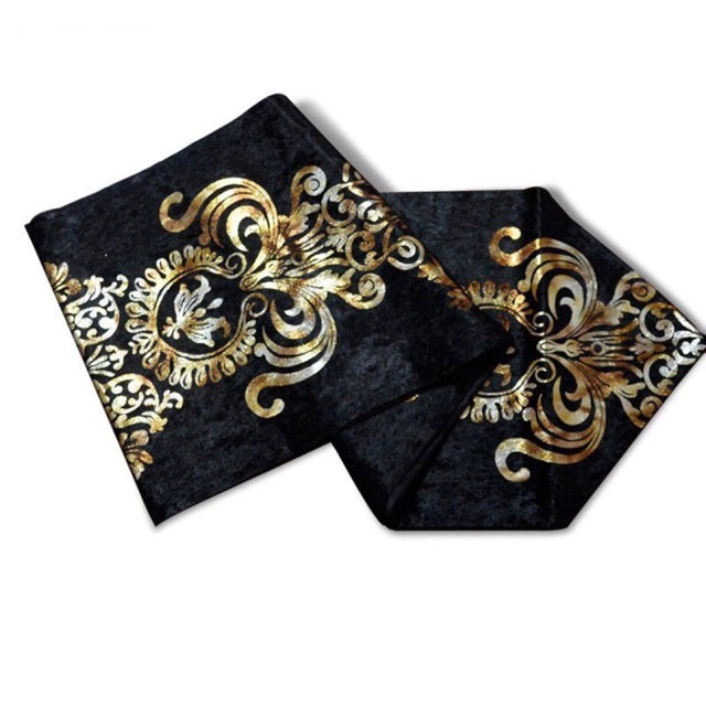 Table Runner / Bed Runner - Taplak Panjang - Luxury - Black 33x250cm