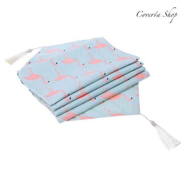 Table Runner - Bed Runner - Taplak Meja - Animal Flaminggo 32x180cm