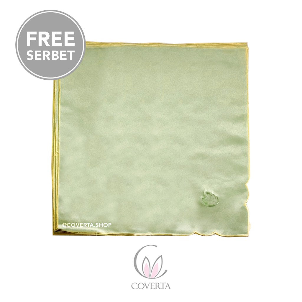 Taplak Meja Makan Bordir Hijau Set Serbet 4-6 Kursi - 135x180cm
